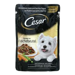 CESAR koeraeine maitsva kana ja köögiviljaraguuga kastmes 100g