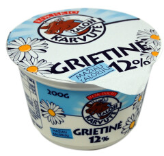 ROKIŠKIO ŽALOJI KARVUTĖ Sour cream 12%, ŽALOJI KARVUTĖ, 200g 200g