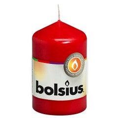 BOLSIUS Cilindrinė žvakė, raudonos sp., 8 x 5 cm 1pcs