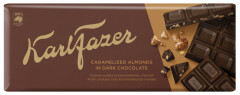 KARL FAZER Karl Fazer Dark Caramelized chopped almonds 47% cocoa 200g