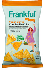 FRANKFUL Vegan Cheese Corn tortilla Chips, juustumaitselised tortillakrõpsud 145g