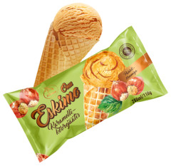 ONU ESKIMO ONU ESKIMO Caramel cream ice cream with nut cream in waffle cone 200ml/110g 0,11kg