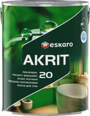 ESKARO Sienų dažai ESKARO AKRIT 20, pusiau matiniai, baltos sp., A bazė, 2,85 l 2,85l