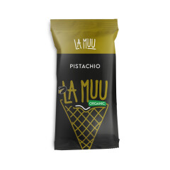LA MUU Pistachio ice cream in wafer cone, 90 g/150 ml, organic 90g