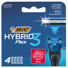 BIC Vyriško skustuvo galvutės Hybrid Flex3 4pcs