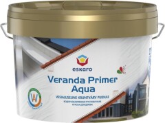 ESKARO Veepõhine puidu kruntvärv Veranda Primer Aqua Eskaro 2.7L valge 2,7l