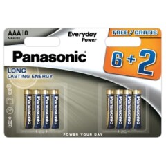 PANASONIC Baterijas LR03EPS 6+2 8pcs