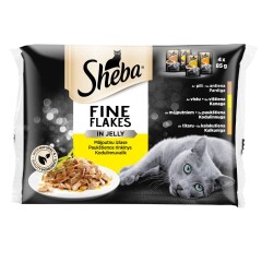 SHEBA kiisueine 4-pakk Fine Flakes kodulind kastmes 340g