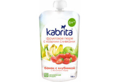 KABRITA Biezenis ar kazas pienu, banāniem un zemenēm 100g