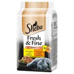 SHEBA Sheba pouch Fresh&Fine Mini Poultry Selection in sauce 6x50g 300g