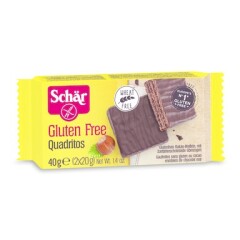 SCHÄR Quadritos vahvel šokolaadiga, gluteeniva 40g