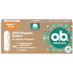 O.B. Tamponai O.B. ORGANIC SUPER, . 16pcs