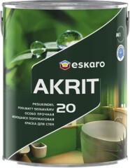 ESKARO Akriliniai sienų dažai ESKARO AKRIT 20, TR bazė, pusiau matiniai, 2,7 l 2,7l