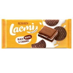 ROSHEN Pieninis šokoladas black, white & caramel 100g