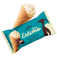 ONU ESKIMO Vanilla flavoured cream ice cream with chocolate pieces in waffle cone 0,08kg