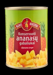 MAMOS LINIJA MAMOS KONSERVAI 567 g /Ananasų gabaliukai konservuoti 567g