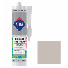 ATLAS Sanitarinis silikoninis hermetikas ATLAS SILTON S 034-N, šviesiai pilkos sp., 280 ml 280ml