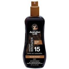 AUSTRALIAN GOLD Päikesekaitse geelsprei SPF 15 isepruunistajaga 237ml