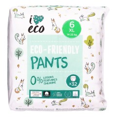 I LOVE ECO Püksmähkmed Eco-friendly XL 6, 14-25kg 32pcs