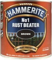 HAMMER Metalo gruntas HAMMERITE No1 RUSTBEATER, tamsiai rudos sp., 500 ml 500ml