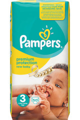 PAMPERS New baby 3 teipmähe 4-7 kg 50pcs