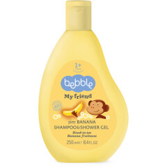 BEBBLE 2in1 Šampoon ja dušigeel lastele (banaanilõhnaline), 250ml, Bebble 250ml